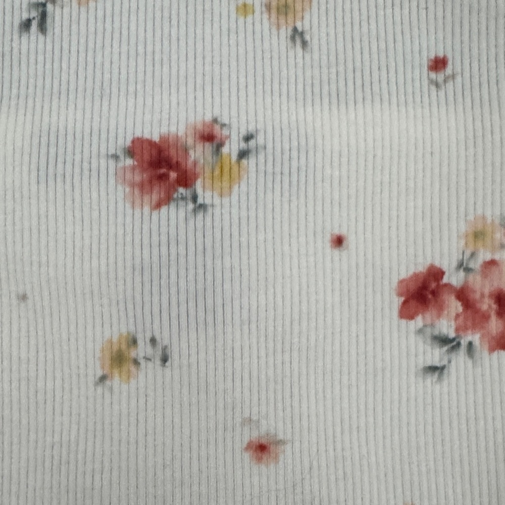 Forever 21 White Floral Ruffle Strap Tank Top with Pink & Yellow Flowers - Picture 3 of 5